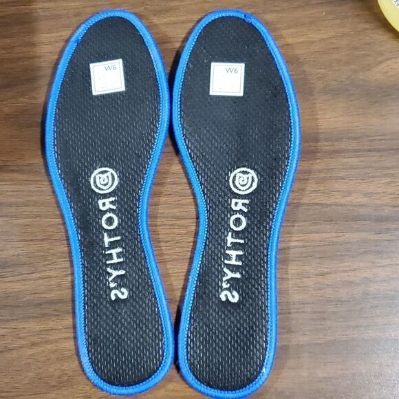 Rothy's *Retired* The Flat: Tan Leopard with Blue & Red Accents Size 6 Like New - Picture 10 of 11